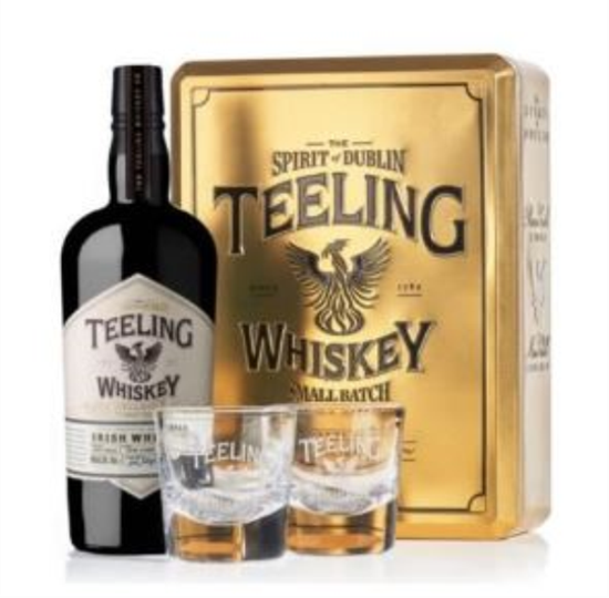 Image sur Teeling Small Batch Gold Métal Box + 2 Verres 46° 0.7L